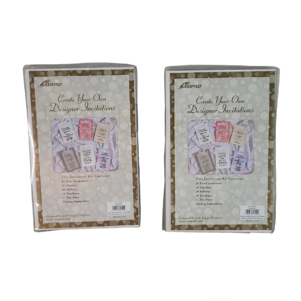 Create Your Own Designer Invitations with Overlays by AMPAD Set of 2 Boxes New